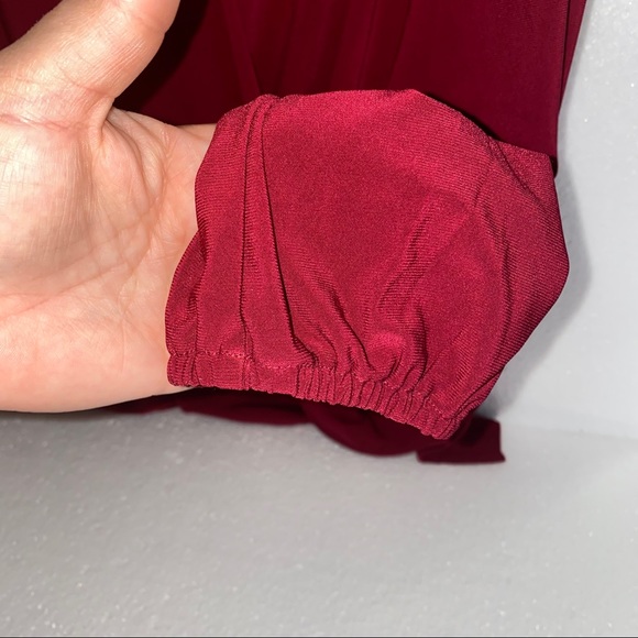 ANE KLEIN ⭐️NWT⭐️Claret Wrap Front Blouse size L - Picture 4 of 5